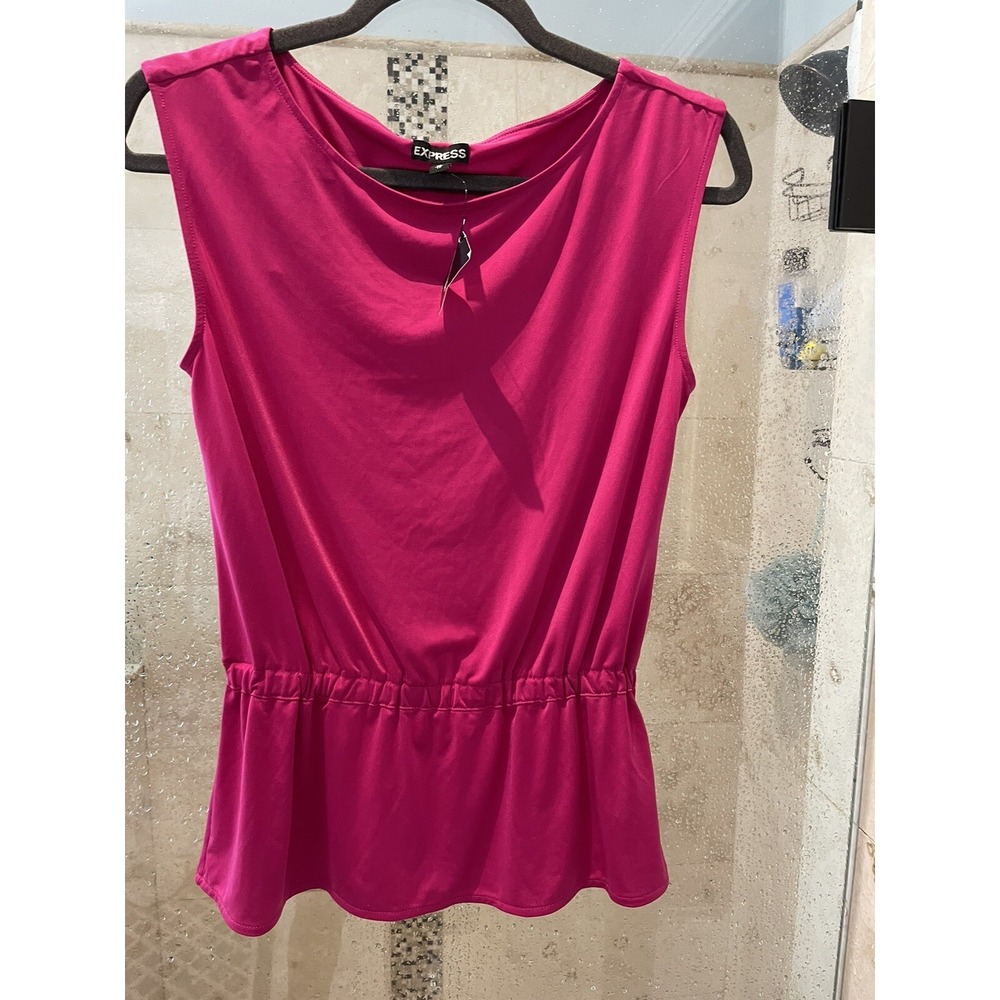 Express Womens Peplum Pink Top Sleeveless Blouse XS New NWT